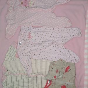 Baby girl Gerber one-piece sleepers